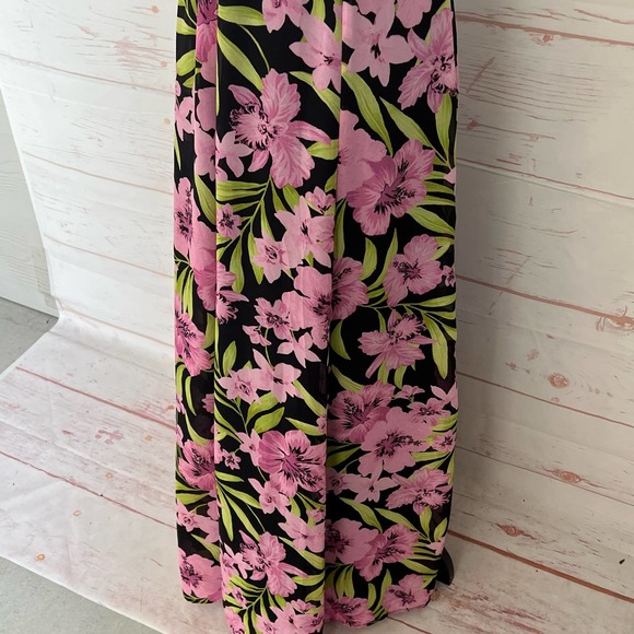 Bar III Women's Maxi Dress Size Small Pink Floral Sleeveless Ruffles Flowy - Picture 5 of 12